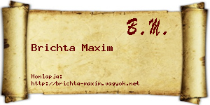 Brichta Maxim névjegykártya